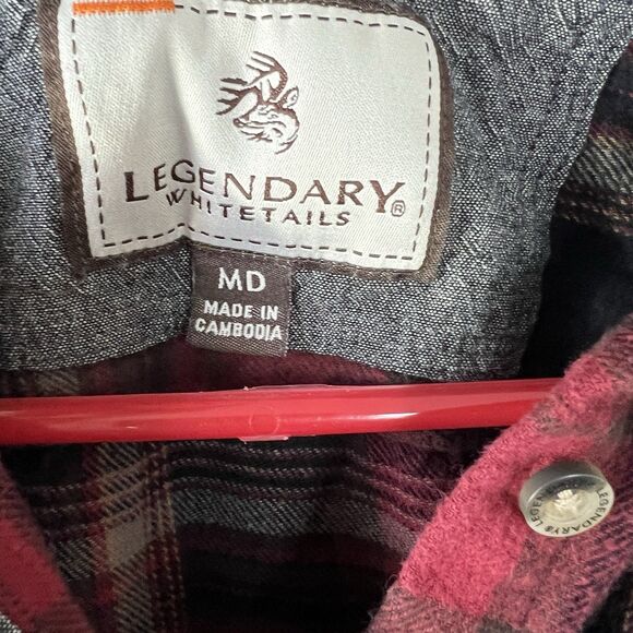 Legendary White Tails Flannel Shirt Women’s MD Red Black Check - Picture 3 of 15